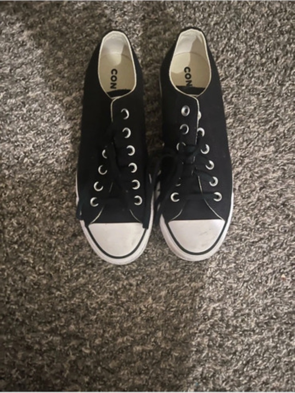 Women’s Black Canvas Lace-Up Sneakers